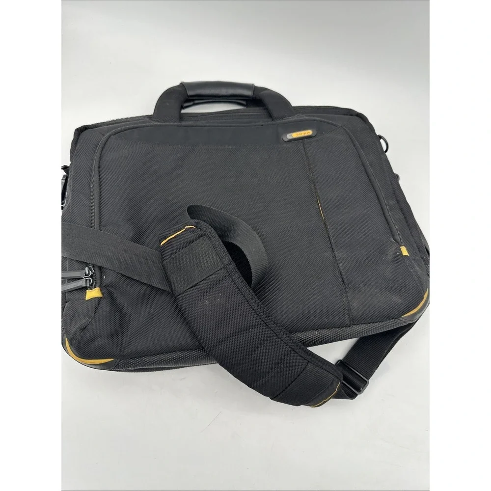 Targus‎ Large Laptop Messenger Bag with Shoulder Strap 17 inch Black Grey Yellow